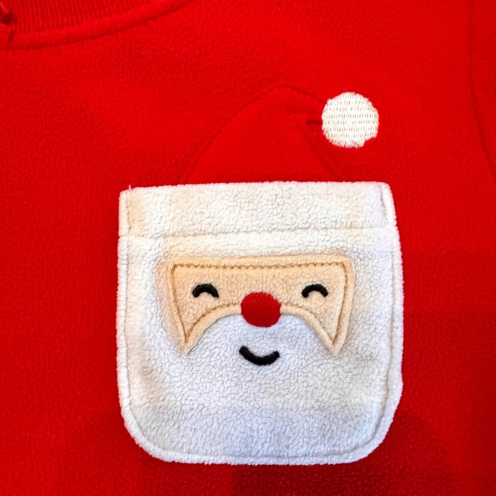 Carter’s‎ Red Fleece Christmas Shirt 4T Santa Pocket Holiday Top